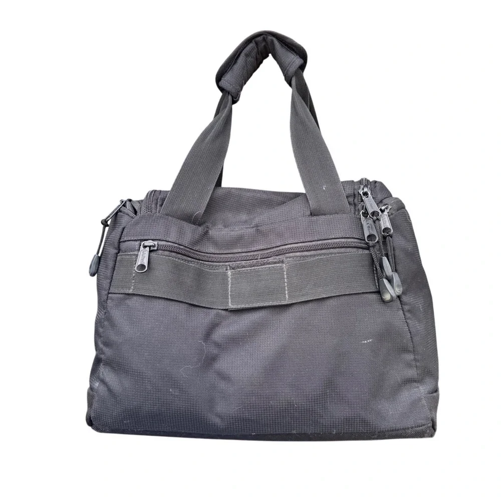 LL Bean Black Nylon‎ Utility Duffle Bag Travel Toiletry Organizer Pockets Mens